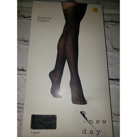 A New Day Womens Black Fashion Tights Size Small/medium - Picture 1 of 2